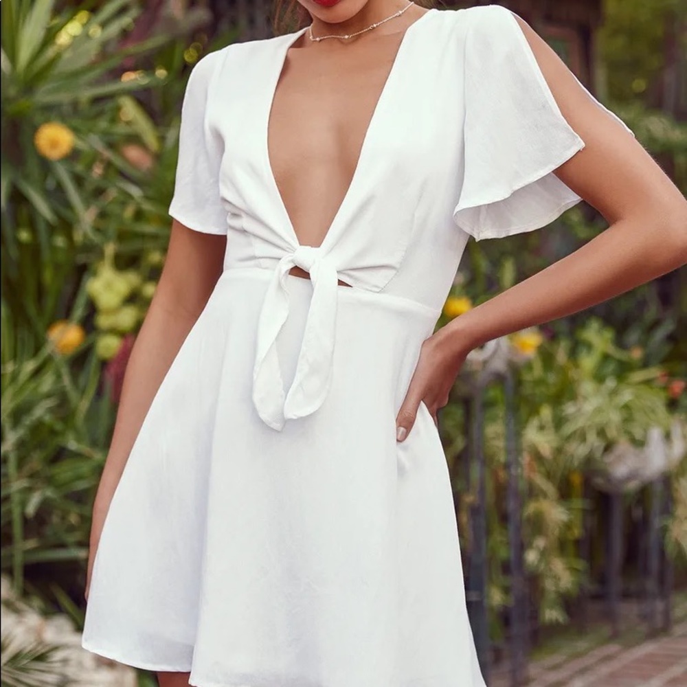 Lulu's • Sea Day White Skater Dress